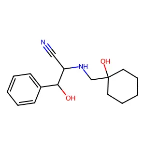 3-Hydroxy-2-[(1-hydroxycyclohexyl)methylamino]-3-phenylpropanenitrile structure
