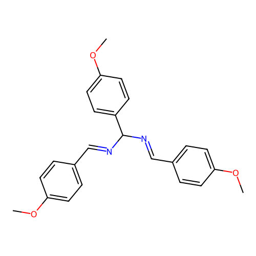 1-(4-methoxyphenyl)-N,N'-bis[(E)-(4-methoxyphenyl)methylidene]methanediamine structure