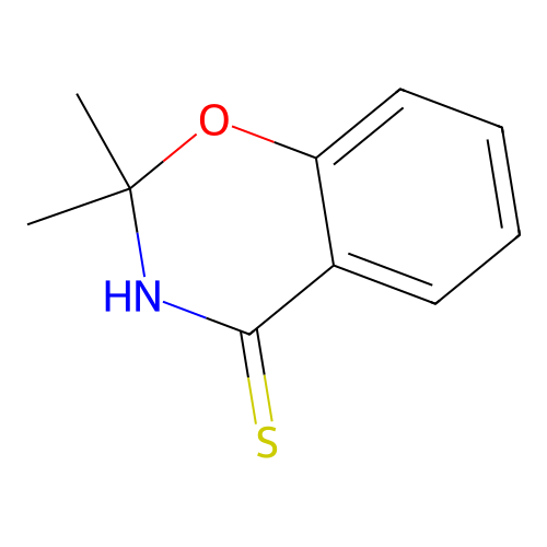 2,2-dimethyl-3H-benzo[e]1,3-oxazine-4-thione structure