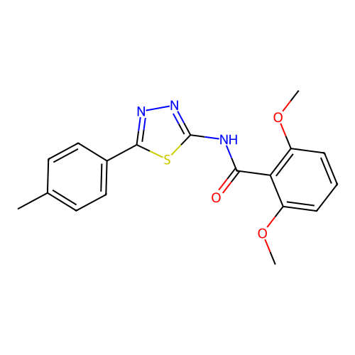 2,6-dimethoxy-N-[5-(4-methylphenyl)-1,3,4-thiadiazol-2-yl]benzamide structure