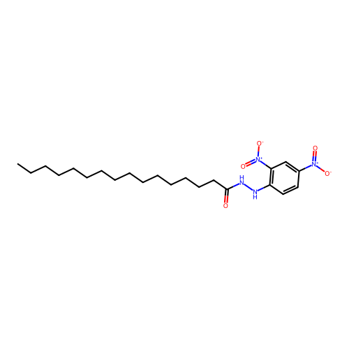 Hexadecanoic N2-(2,4-dinitrophenyl)hydrazide structure