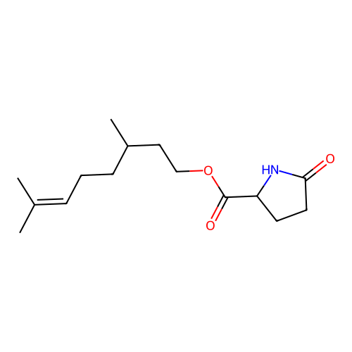 3,7-dimethyloct-6-enyl 5-oxo-DL-prolinate structure
