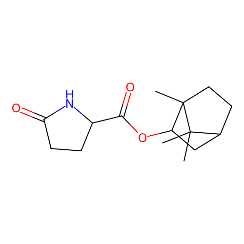1,7,7-Trimethylbicyclo(2.2.1)hept-2-yl 5-oxo-DL-prolinate structure