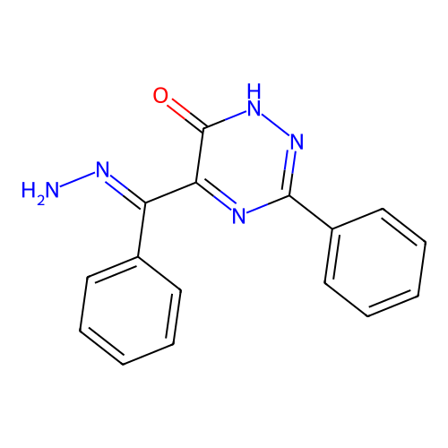 5-(Hydrazinyl-phenyl-methylidene)-3-phenyl-1,2,4-triazin-6-one structure
