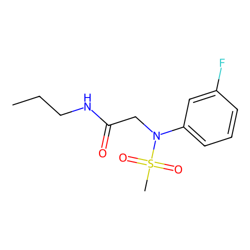 2-[3-fluoro(methylsulfonyl)anilino]-N-propylacetamide structure