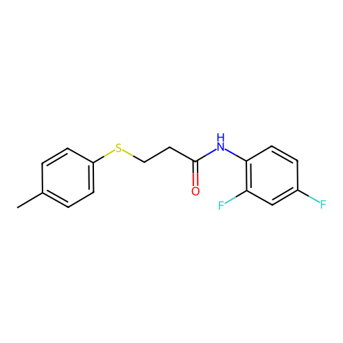 N-(2,4-difluorophenyl)-3-(p-tolylthio)propanamide structure