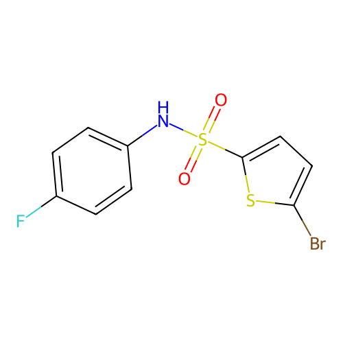 5-bromo-N-(4-fluorophenyl)thiophene-2-sulfonamide structure