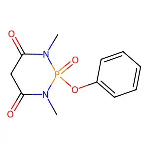 1,3-Dimethyl-2-oxo-2-phenoxy-1,3,2lambda5-diazaphosphinane-4,6-dione structure
