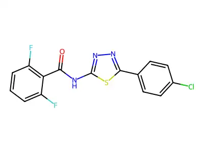 N-[5-(4-chlorophenyl)-1,3,4-thiadiazol-2-yl]-2,6-difluorobenzamide structure