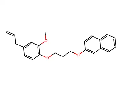 2-[3-(2-Methoxy-4-prop-2-enylphenoxy)propoxy]naphthalene structure