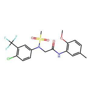 2-[4-chloro-N-methylsulfonyl-3-(trifluoromethyl)anilino]-N-(2-methoxy-5-methylphenyl)acetamide structure