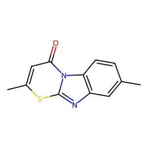 2,8-Dimethyl-4H-(1,3)thiazino(3,2-a)benzimidazol-4-one structure