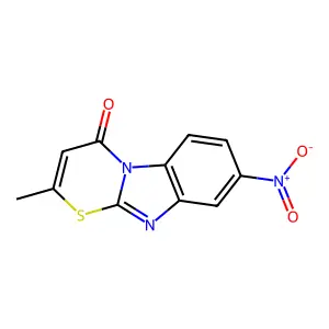 2-Methyl-7-nitro-1-thia-4a,9-diaza-fluoren-4-one structure