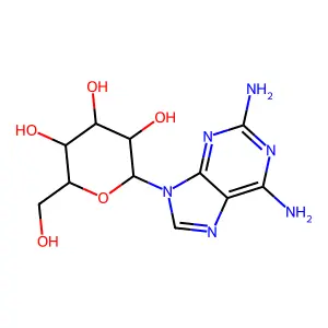 9-beta-D-glucopyranosyl-9H-purine-2,6-diamine structure