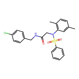 2-[N-(benzenesulfonyl)-2,5-dimethylanilino]-N-[(4-chlorophenyl)methyl]acetamide structure