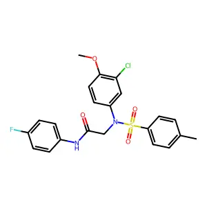 N~2~-(3-chloro-4-methoxyphenyl)-N~1~-(4-fluorophenyl)-N~2~-[(4-methylphenyl)sulfonyl]glycinamide structure