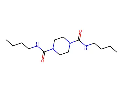 N~1~,N~4~-dibutyltetrahydro-1,4-pyrazinedicarboxamide structure
