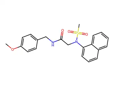 N-(4-methoxybenzyl)-N~2~-(methylsulfonyl)-N~2~-naphthalen-1-ylglycinamide structure