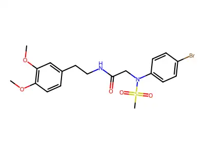 2-(4-bromo-N-methylsulfonylanilino)-N-[2-(3,4-dimethoxyphenyl)ethyl]acetamide structure