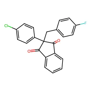 2-(4-Chlorophenyl)-2-[(4-fluorophenyl)methyl]-1H-indene-1,3(2H)-dione structure