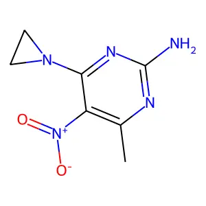 Pyrimidine, 2-amino-6-aziridino-4-methyl-5-nitro- structure