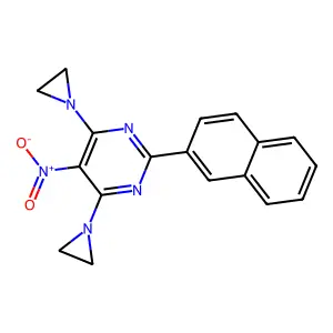 Pyrimidine, 4,6-bis(1-aziridinyl)-2-(2-naphthalenyl)-5-nitro- structure