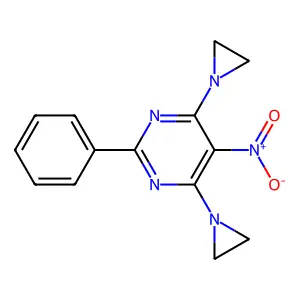 Pyrimidine, 4,6-bis(1-aziridinyl)-5-nitro-2-phenyl- structure