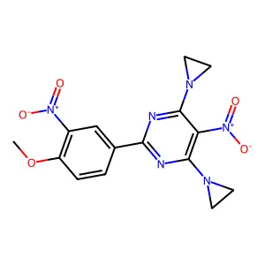 Pyrimidine, 4,6-bis(1-aziridinyl)-2-(4-methoxy-3-nitrophenyl)-5-nitro- structure