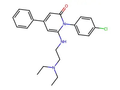 2(1H)-Pyridinone, 1-(4-chlorophenyl)-6-((2-(diethylamino)ethyl)amino)-4-phenyl- structure