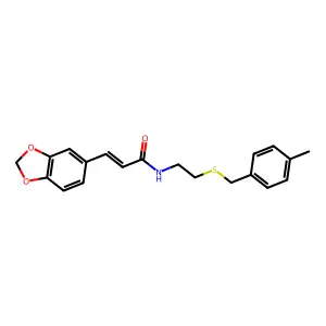 3-(1,3-benzodioxol-5-yl)-N-{2-[(4-methylbenzyl)sulfanyl]ethyl}acrylamide structure