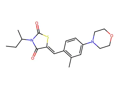 3-butan-2-yl-5-[(2-methyl-4-morpholin-4-ylphenyl)methylidene]-1,3-thiazolidine-2,4-dione structure