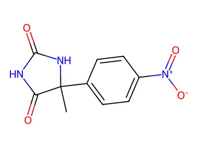 5-Methyl-5-(4-nitro-phenyl)-imidazolidine-2,4-dione structure
