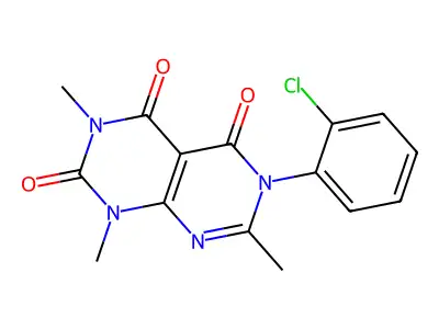 Pyrimido(4,5-d)pyrimidine-2,4,5(1H,3H,6H)-trione, 6-(2-chlorophenyl)-1,3,7-trimethyl- structure