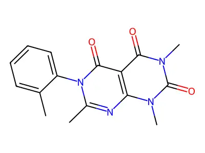 Pyrimido(4,5-d)pyrimidine-2,4,5(1H,3H,6H)-trione, 6-(2-methylphenyl)-1,3,7-trimethyl- structure