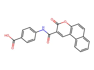 4-[(3-Oxobenzo[f]chromene-2-carbonyl)amino]benzoic acid structure