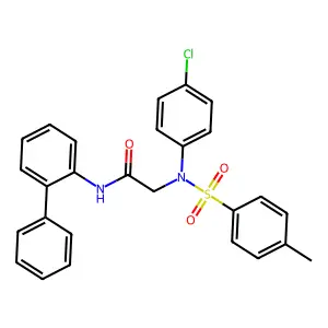 2-(4-chloro-N-(4-methylphenyl)sulfonylanilino)-N-(2-phenylphenyl)acetamide structure