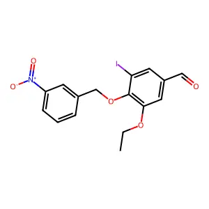 3-Ethoxy-5-iodo-4-[(3-nitrophenyl)methoxy]benzaldehyde structure