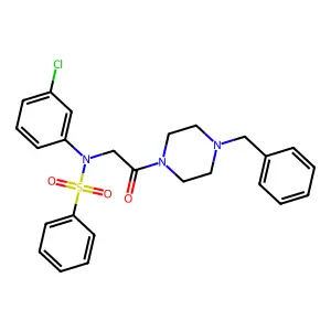 N-[2-(4-benzylpiperazin-1-yl)-2-oxoethyl]-N-(3-chlorophenyl)benzenesulfonamide structure