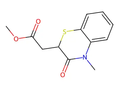 Methyl (4-methyl-3-oxo-3,4-dihydro-2H-1,4-benzothiazin-2-yl)acetate structure