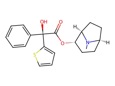 (+)-2-alpha-Tropan-2-ol, (+)-2-phenyl-2-(2-thienyl)glycolate structure