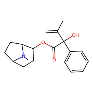 Mandelic acid, alpha-isopropenyl-, 2-alpha-tropanyl ester, L-(+)- structure
