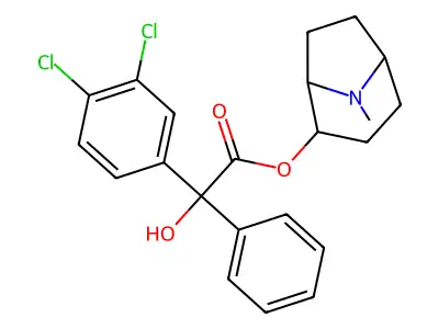 (+)-2-alpha-Tropan-2-ol, (+-)-2-(3,4-dichlorophenyl)-2-phenylglycolate structure