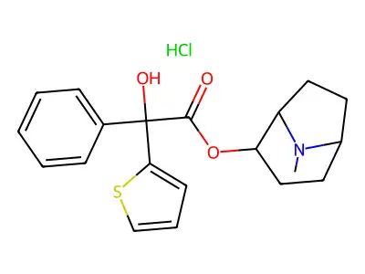 (-)-2-beta-Tropan-2-ol, (+-)-2-phenyl-2-(2-thienyl)glycolate, hydrochloride structure