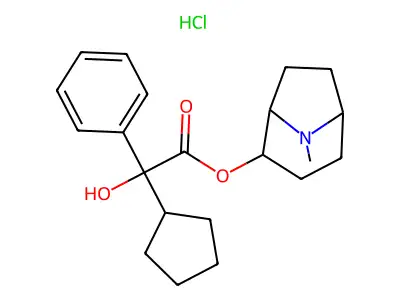 (-)-2-beta-Tropan-2-ol, (+-)-2-cyclopentyl-2-phenylglycolate, hydrochloride structure