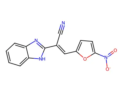 2-(1H-benzimidazol-2-yl)-3-(5-nitro-2-furanyl)-2-propenenitrile structure