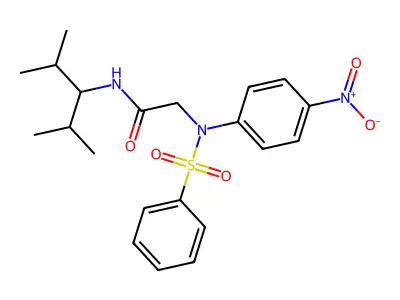 2-[benzenesulfonyl-(4-nitrophenyl)amino]-N-(2,4-dimethylpentan-3-yl)acetamide structure
