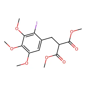 Dimethyl 2-[(2-iodo-3,4,5-trimethoxyphenyl)methyl]propanedioate structure