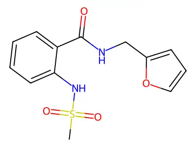 N-(2-furylmethyl)-2-[(methylsulfonyl)amino]benzamide structure
