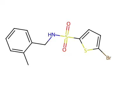 5-bromo-N-(2-methylbenzyl)thiophene-2-sulfonamide structure