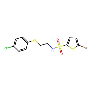 5-bromo-N-[2-(4-chlorophenyl)sulfanylethyl]thiophene-2-sulfonamide structure